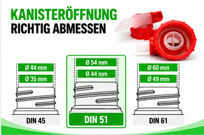 Auslaufhahn für Kanister – DIN 51 & DIN 61 | 5–20 Liter