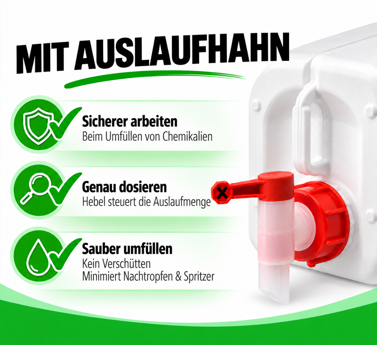 Auslaufhahn für Kanister – DIN 51 & DIN 61 | 5–20 Liter